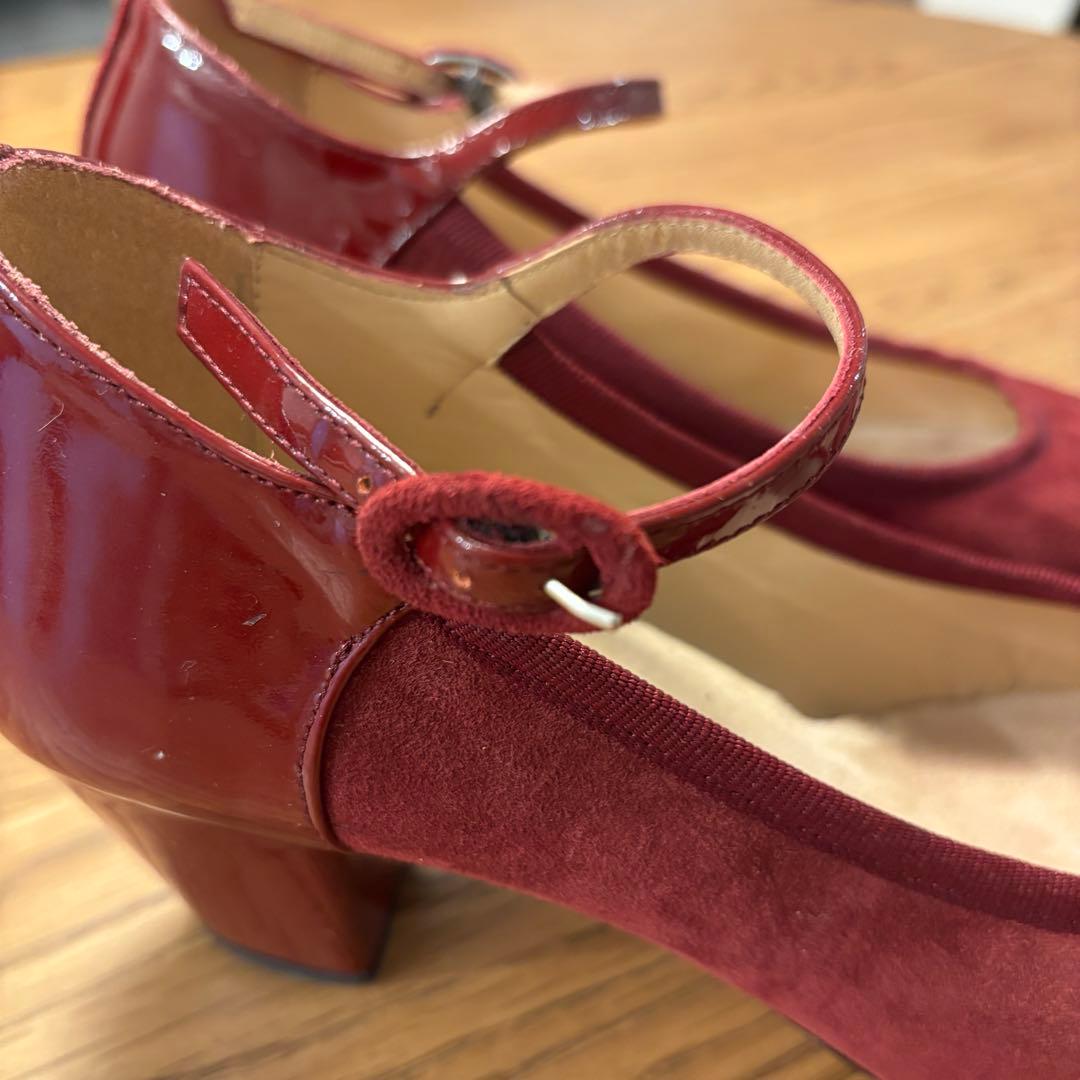 Repetto 赤 アンクルストラップ バレエシューズ