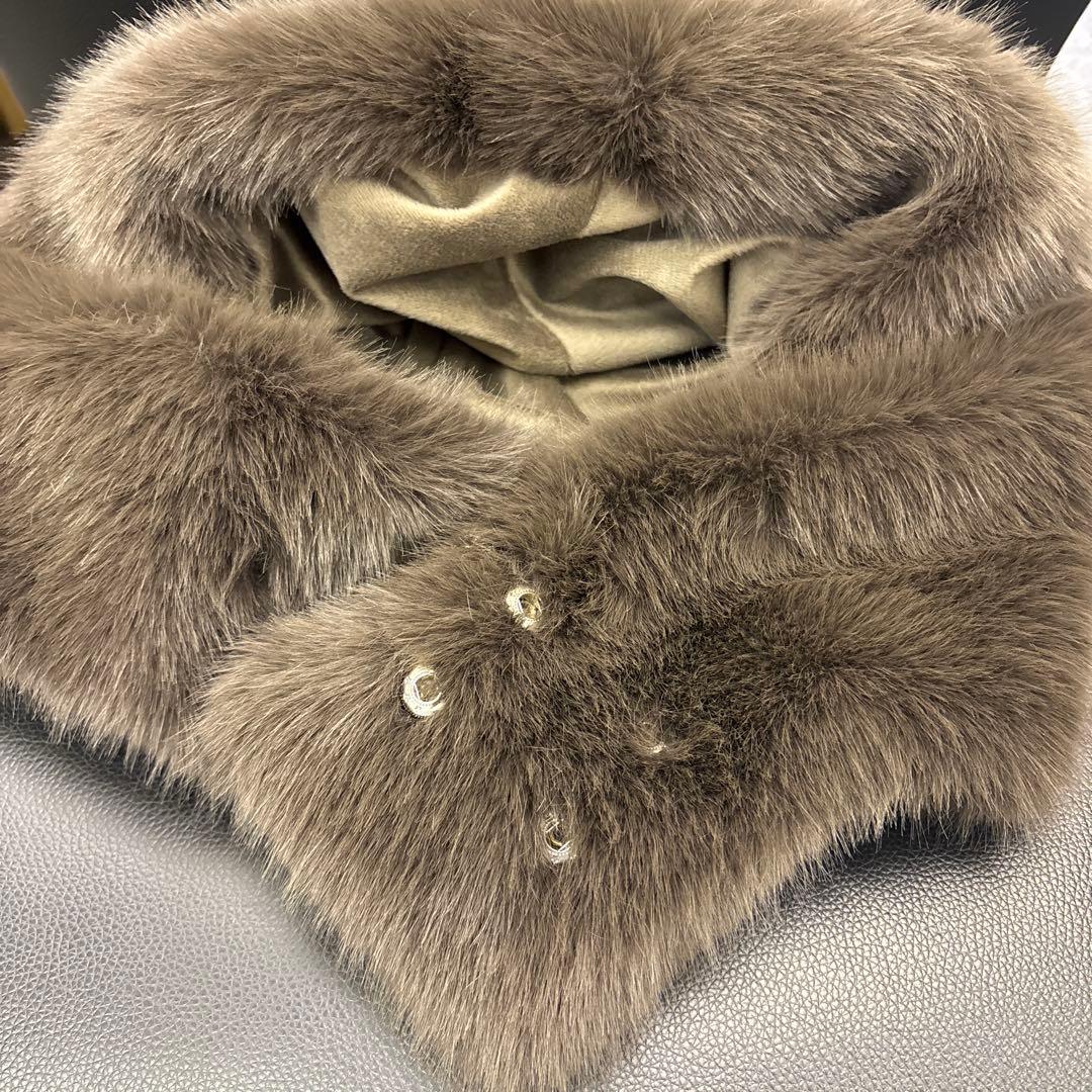 DEUXIEMECLASSE ファーマフラー　ブラウン