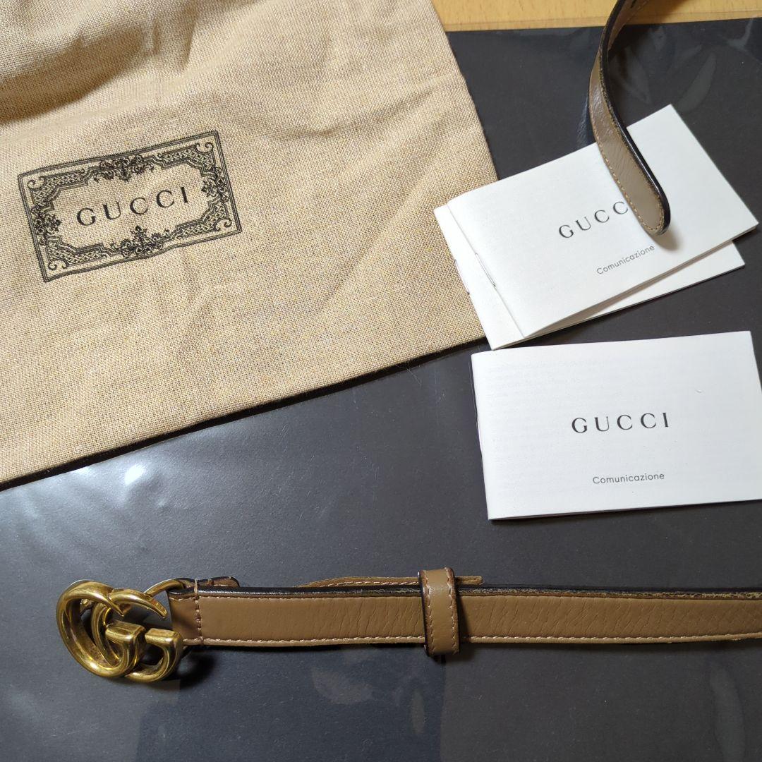 ♥GUCCI GGバックル ベルト ブラウン 保存袋付き（バックル含約80cm）