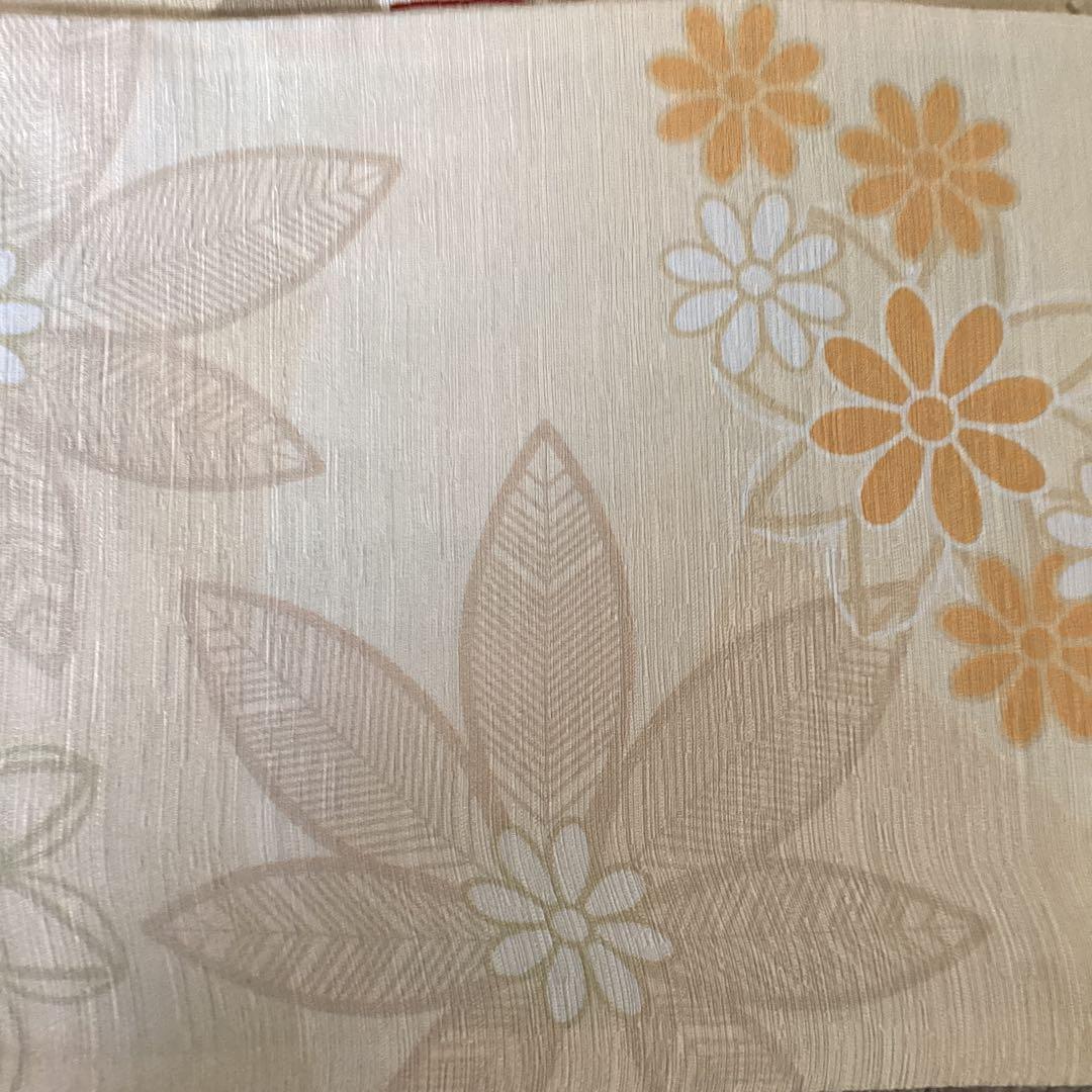 【工藤ちゃん】WAKKA 未使用半幅帯　南国の花々と鳥や蝶　正絹タグ付き