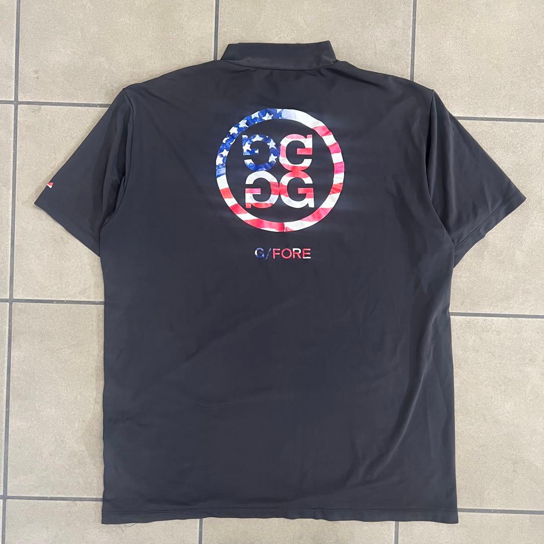 G/FORE ジーフォア　モックネック　半袖シャツ　メンズ　XL 3 ロゴ