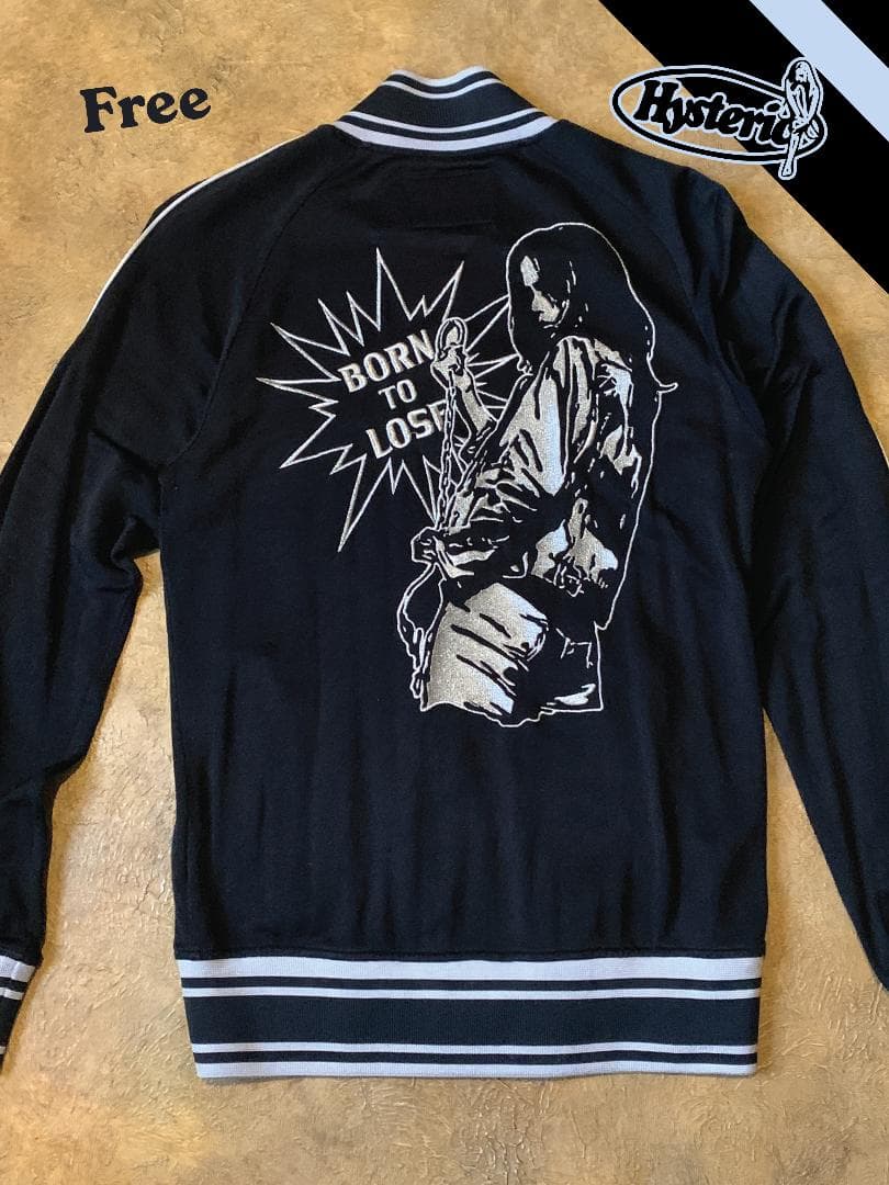 ヒステリックグラマー　レーヨンスカジャン　Fフリー ヒスガールの刺繍ブラック