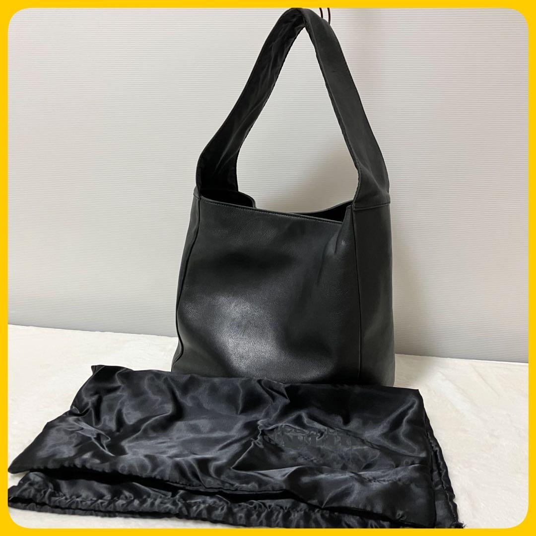 収納袋 Jean Paul Gaultier ワンショルダーバッグ 黒 革 A4
