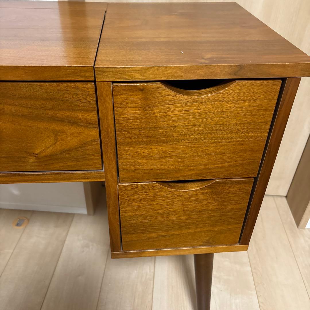 ノーチェ　NOCE ブラウン木製ドレッサー 引き出し2つ