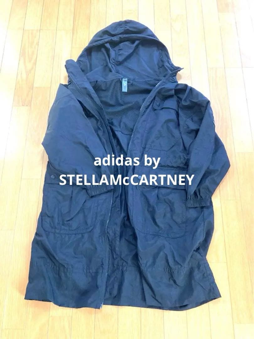 アディダス　ステラマッカートニー　パーカー　ロング　黒　M