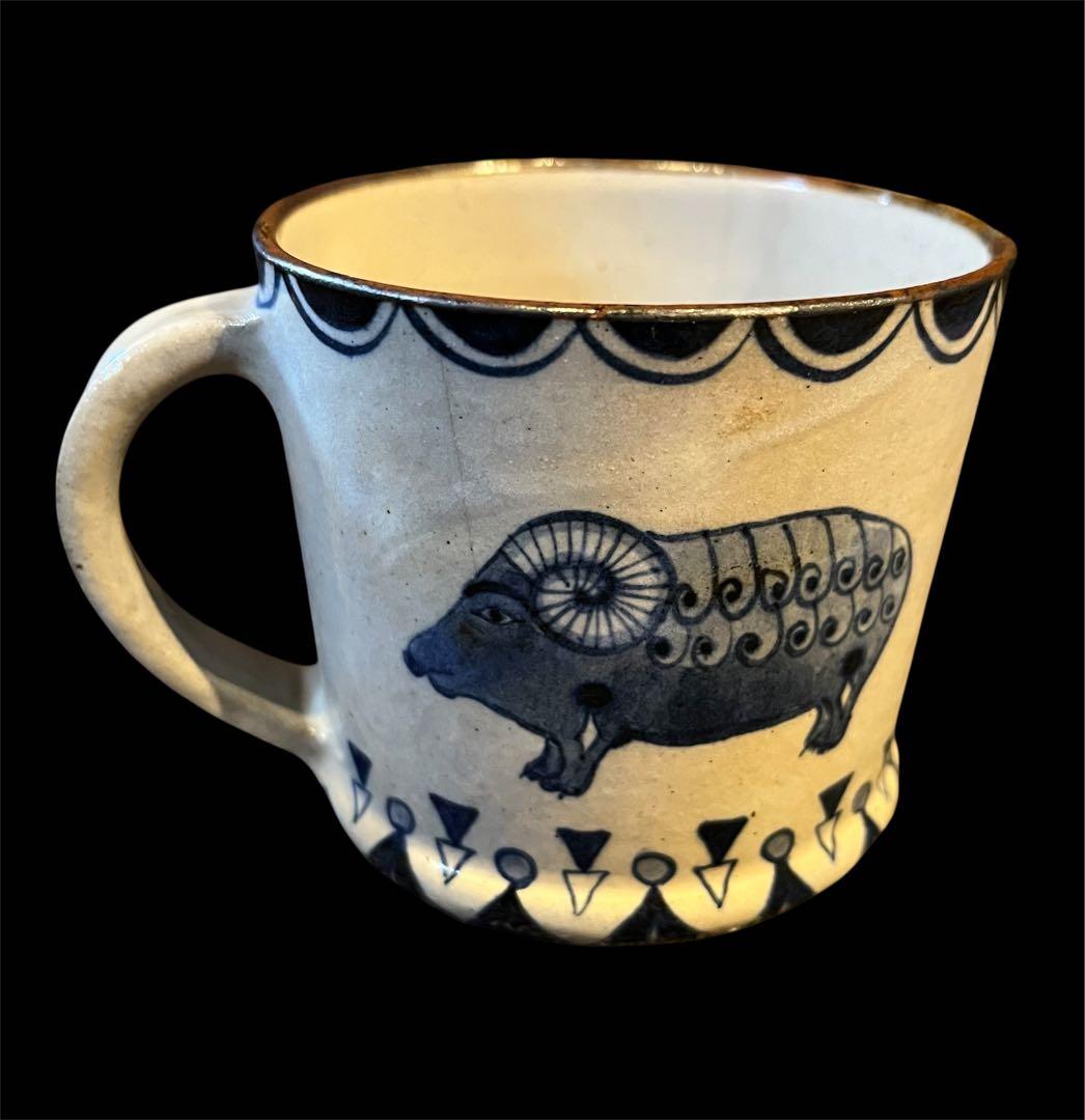 ヒヅミ峠舎 マグカップ大/染付、絵付