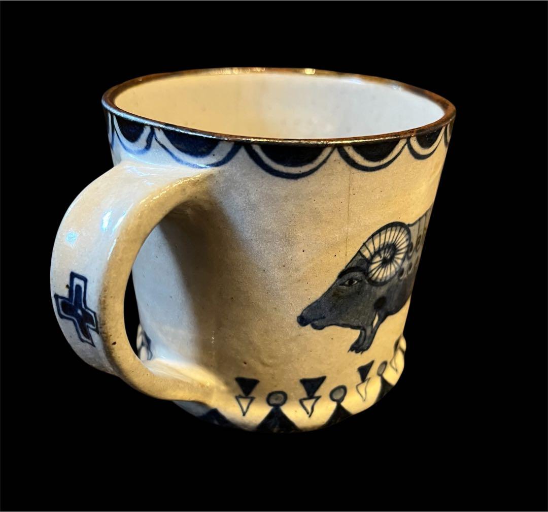 ヒヅミ峠舎 マグカップ大/染付、絵付