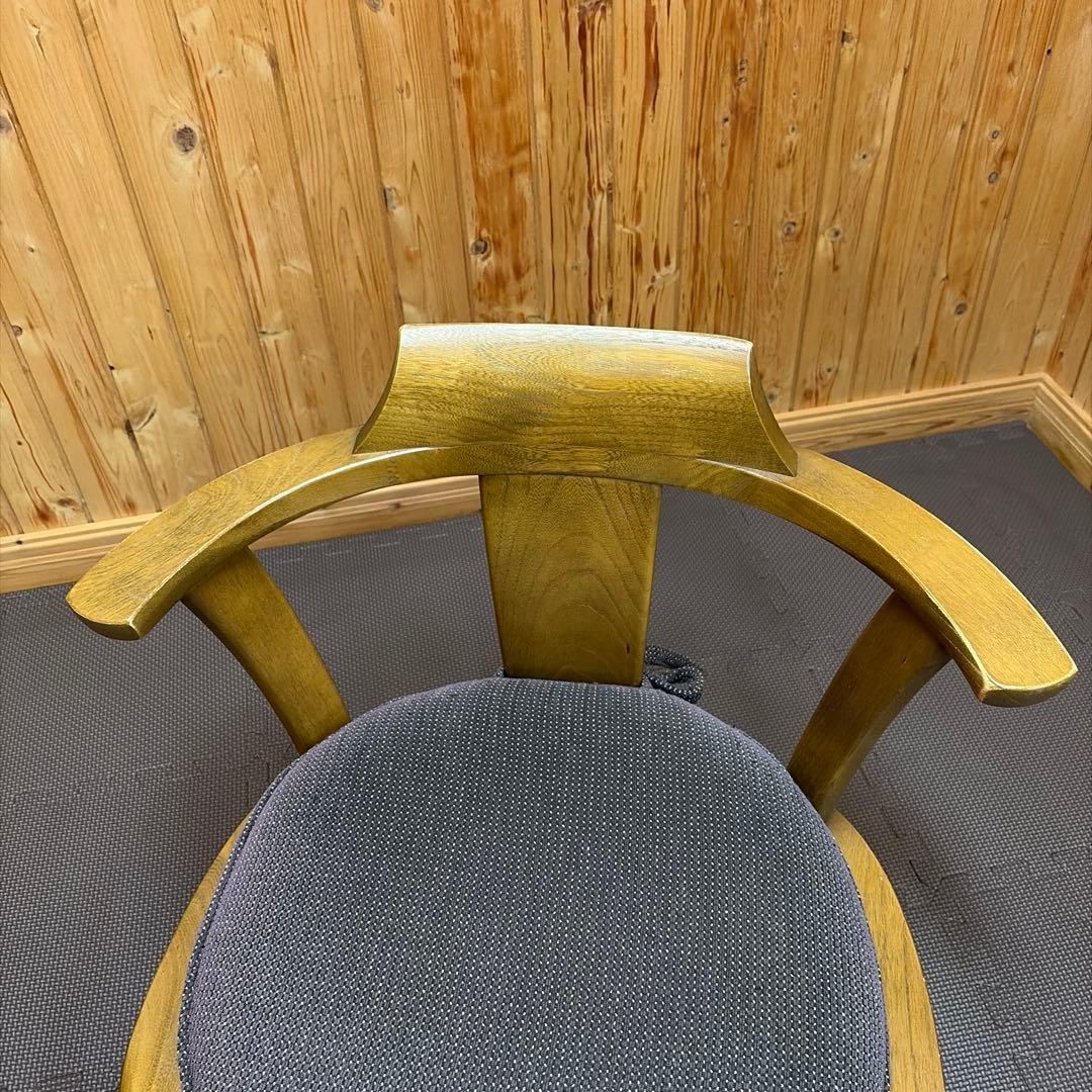 希少 karimoku カリモク 回転 座椅子 肘掛け 座面クッション