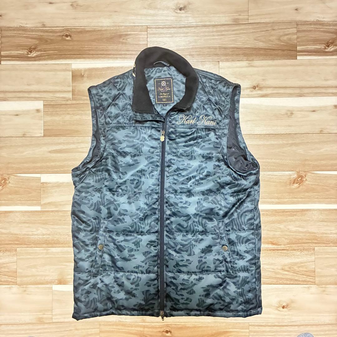 【ゴルファー必見】カールカナイ　中綿ジャケット ベスト2way XL 迷彩