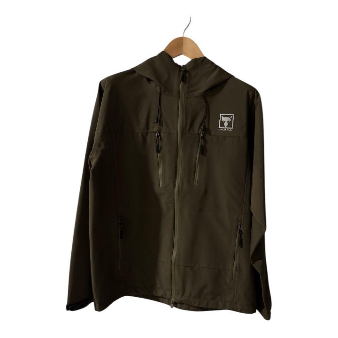 【美品】ジャッカル/ハードシェルジャケット　アーミーグリーン Size:L