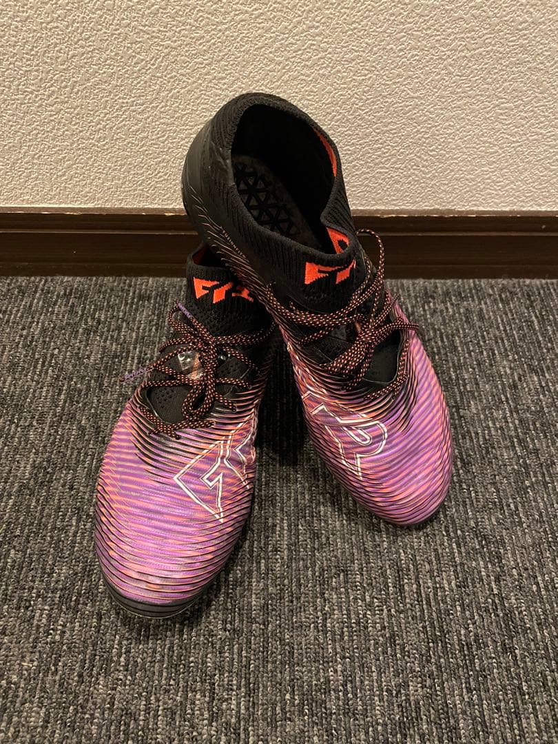 PUMA サッカーシューズ ハイカット ブラック/パープル　27cm