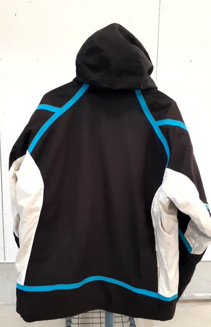 スキーウェア 男性用 黒/青 フード付き