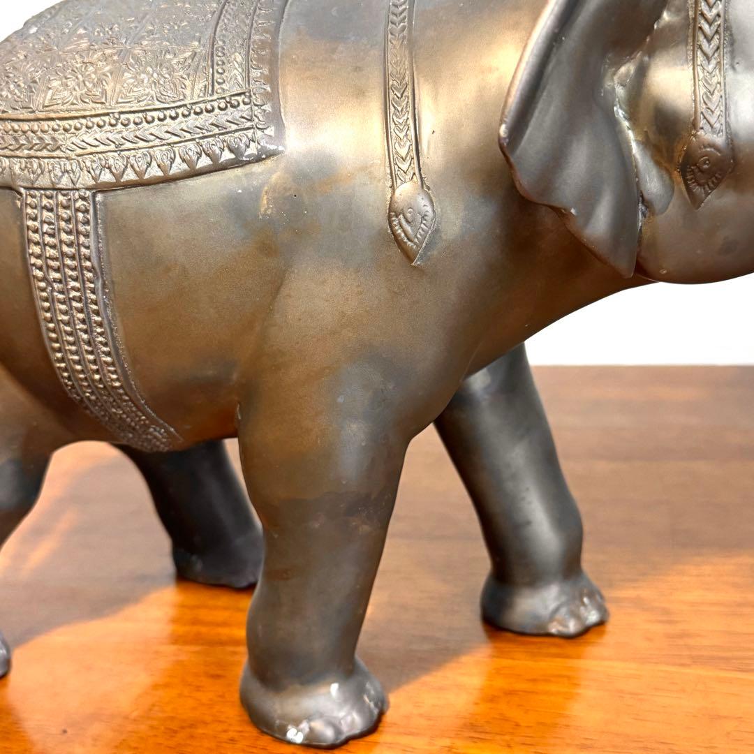 希少 レア 真鍮製 約4.1kg 象 ゾウ 置物 アンティーク ヴィンテージ