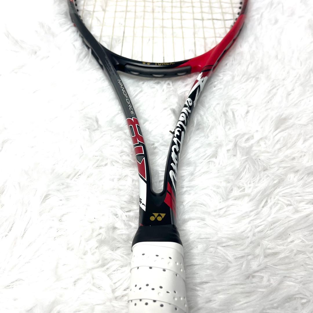 【美品】ヨネックス ナノフォース8v REV カスタムフィット ソフトテニス 赤