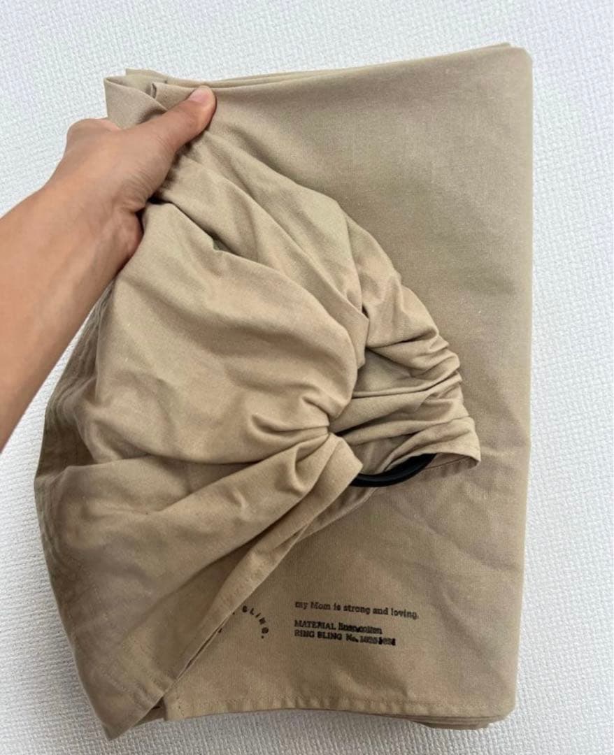 MIRI SLINGベージュ コットン スリング 黒リング付き