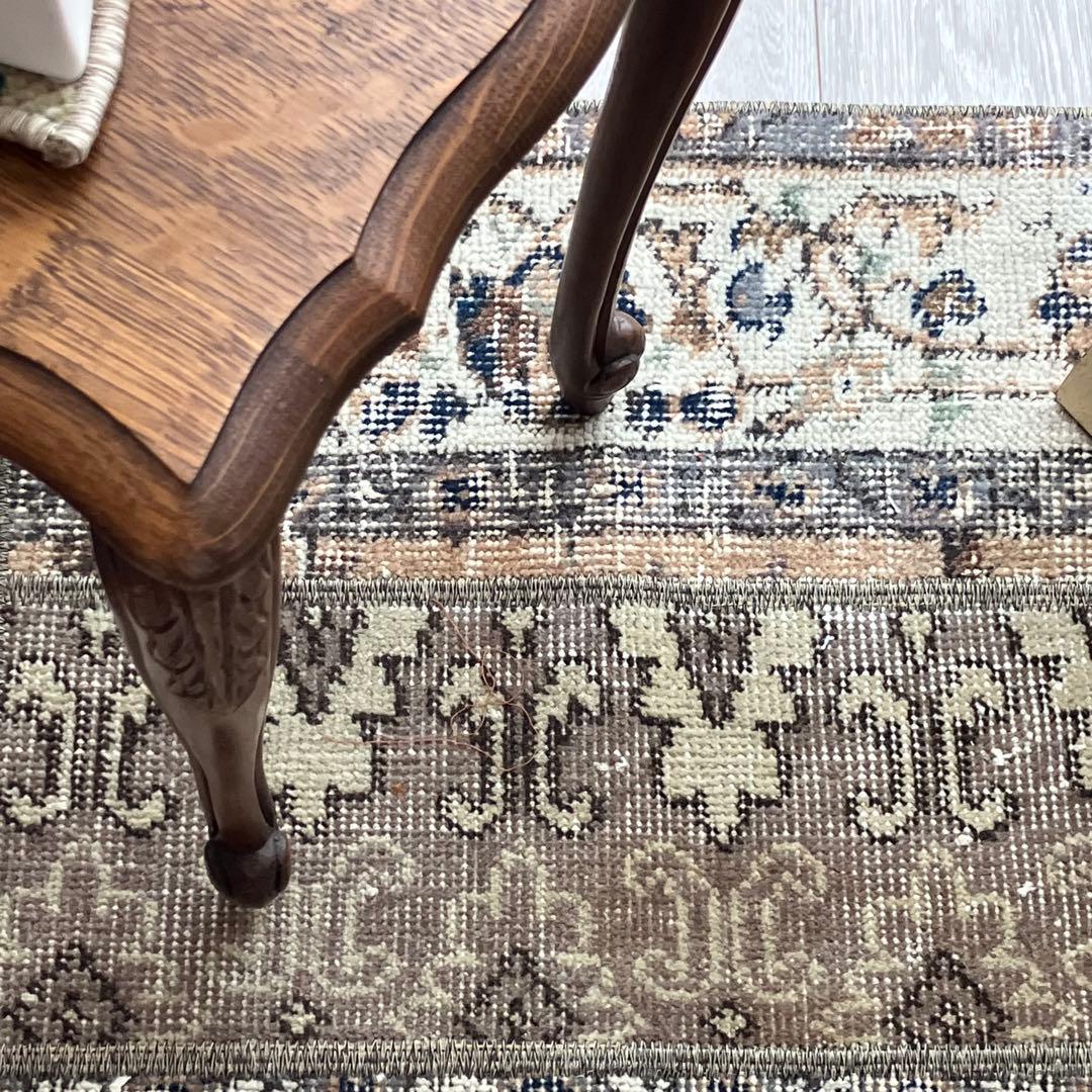 パッチワーク✳︎56×75✳︎キャラメル　マロンブラウン　トルコヴィンテージラグ