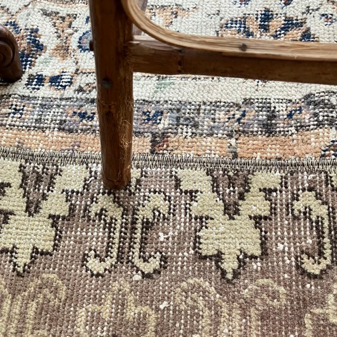 パッチワーク✳︎56×75✳︎キャラメル　マロンブラウン　トルコヴィンテージラグ