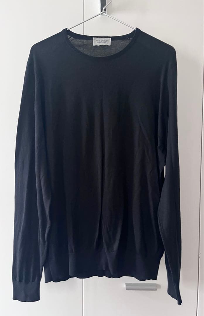 JOHN SMEDLEY クルーネック ブラック XL シーアイランドコットン