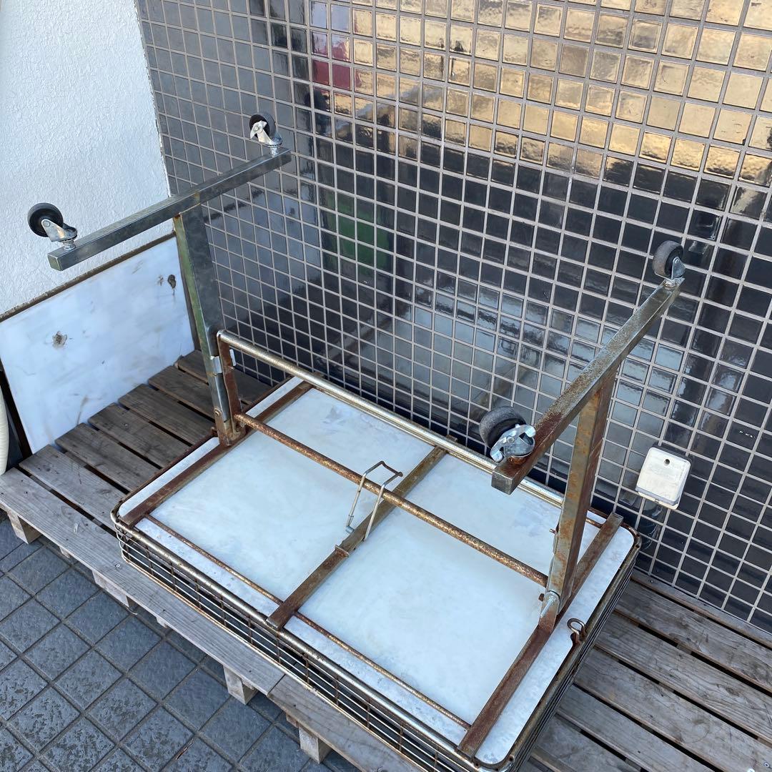 昭和レトロ 業務用折りたたみワゴン 店舗什器 インダストリアル