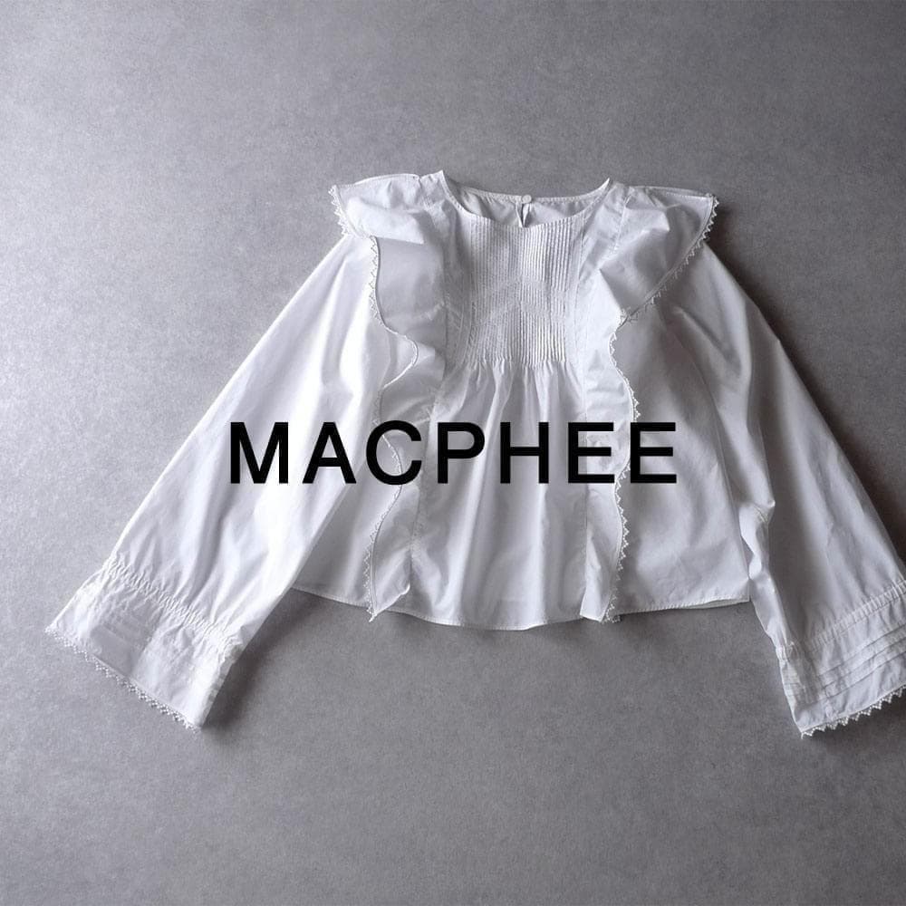 美品 トゥモローランド マカフィー 1,7万 フリルブラウス ホワイト C340