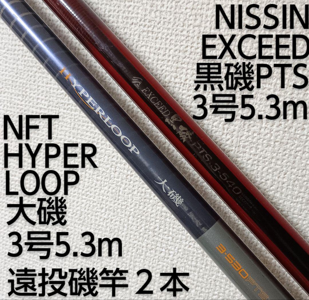 NFTハイパーループ大磯3号5.3m&日新エクシード黒磯3号5.3m遠投磯竿