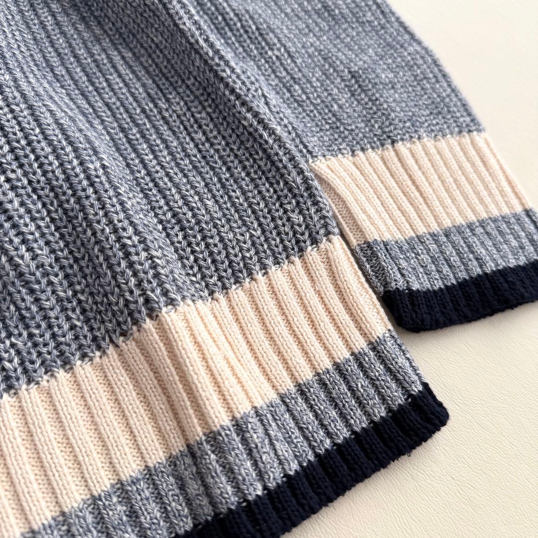 新品タグ付き✨グランサッソ✨Vネックリネンセーター（M）ブルー　イタリア製