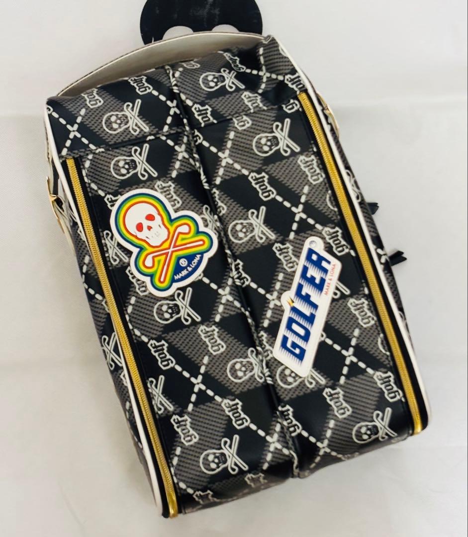 MARK & LONA スカルモノグラム シューズケース 美品