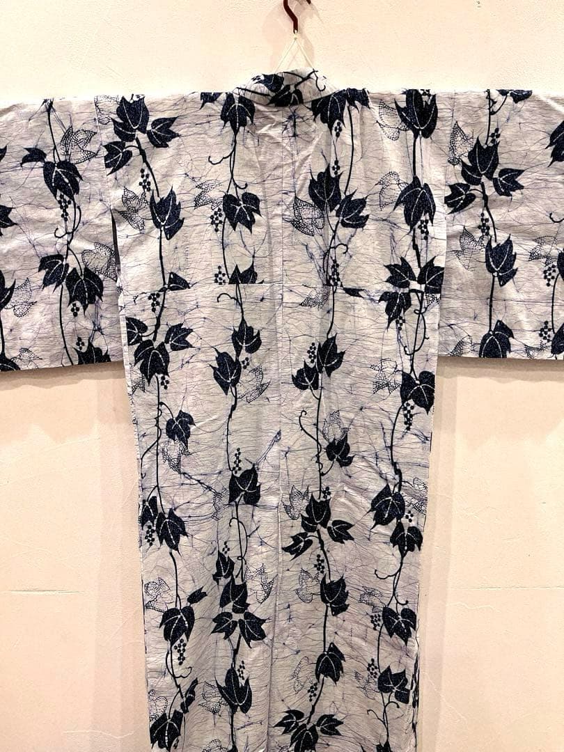 ろうけつ染め　浴衣　美品　ロウケツ染め