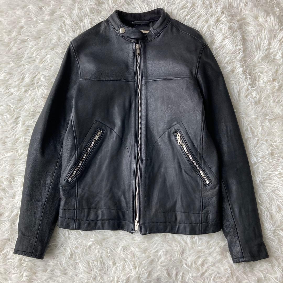 【美品】 ユナイテッドアローズ レザーシングルライダース 山羊革 レディース M