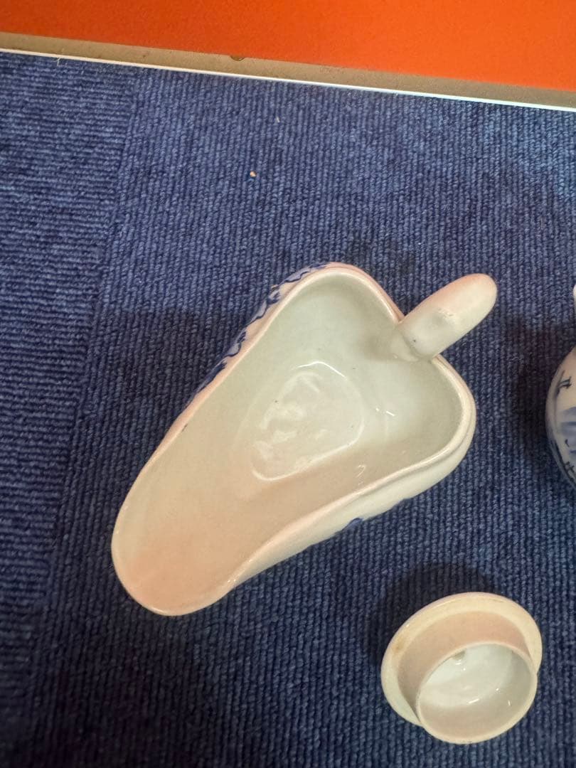 1683 平安白鳳　染付山水　急須1客　湯冷し1客