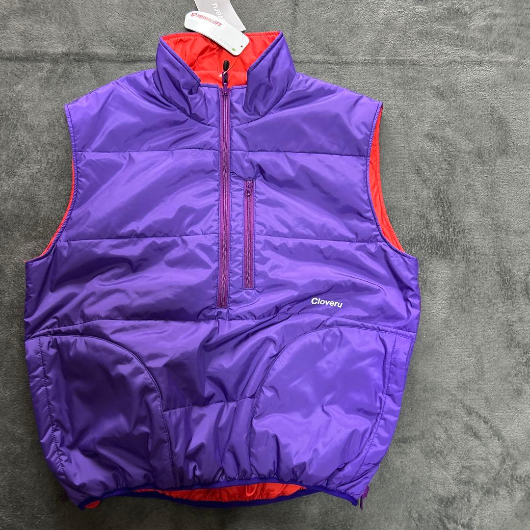 Cloveru Reversible Vest Purple Red ダウン L