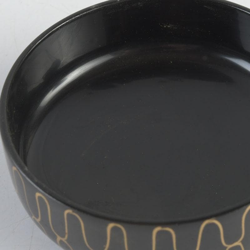 茶道具　中村湖彩作　黒網目蒔絵　中棗　共箱　V　9554