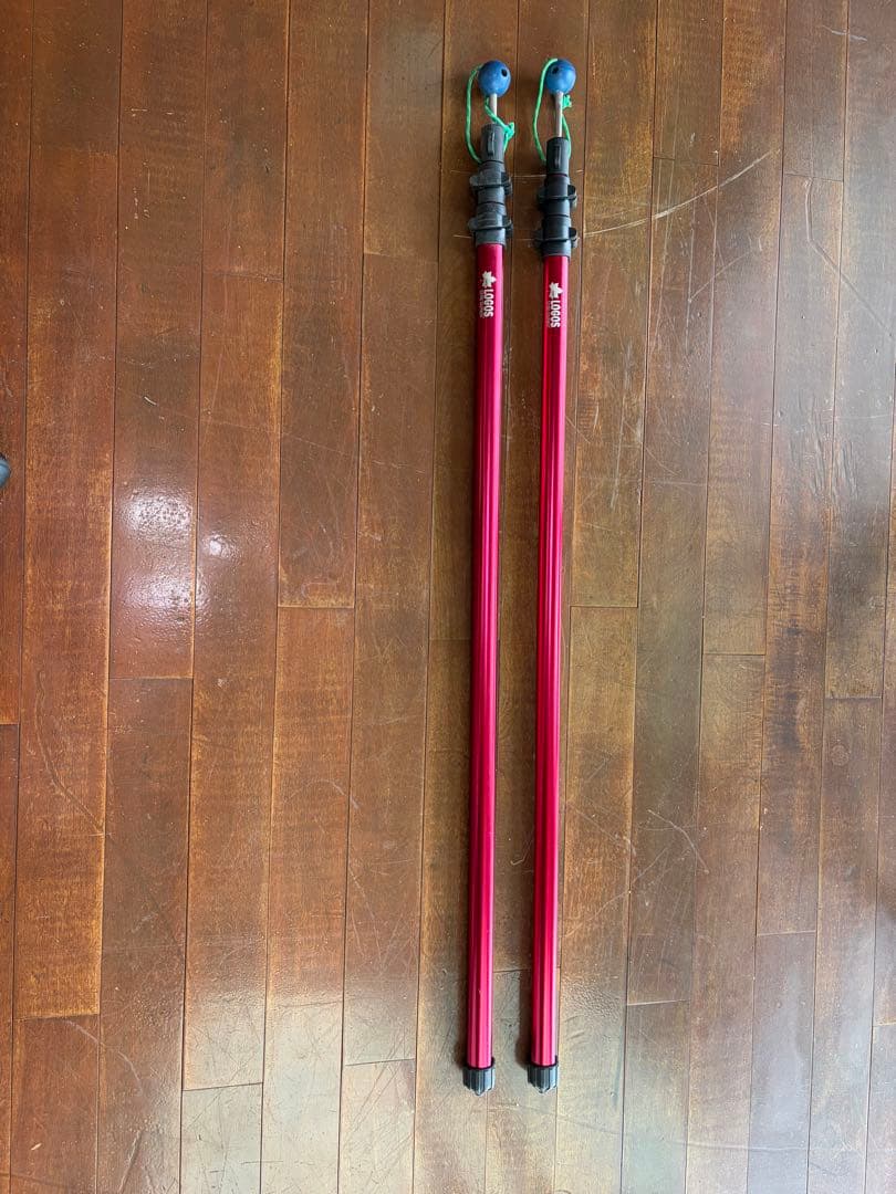 LOGOS アルミポール 2本セット レッド