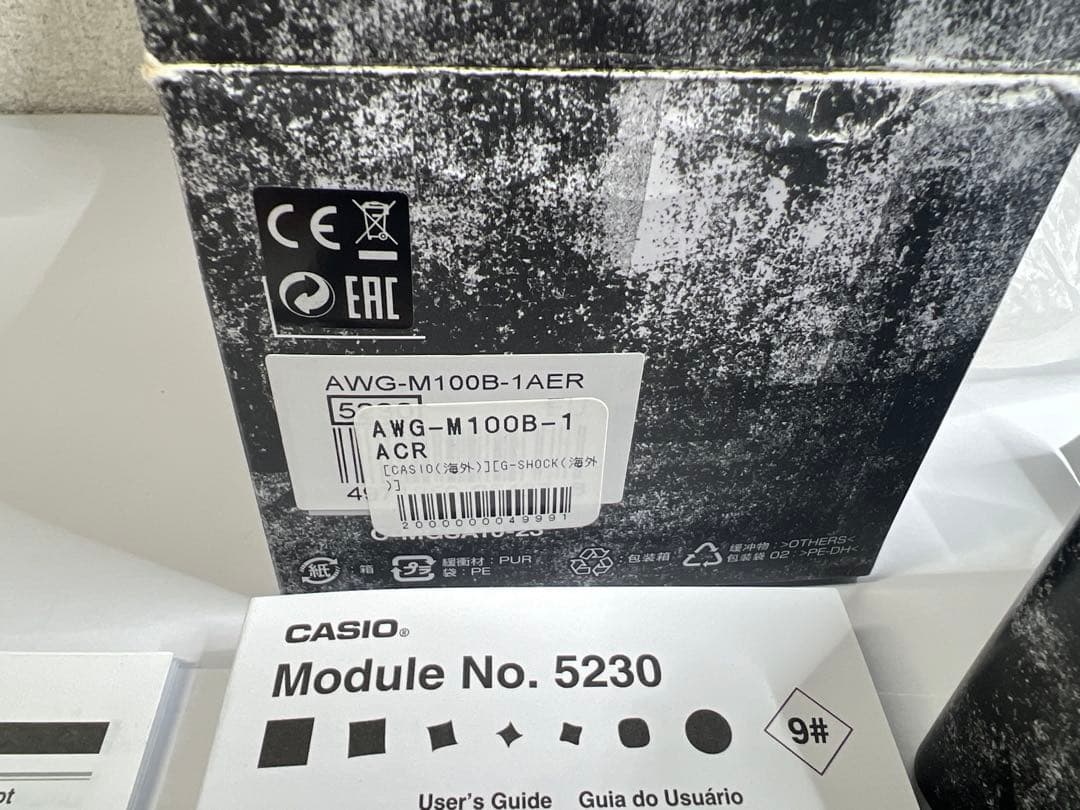 【箱付美品】CASIO G-SHOCK AWG-M100B-1ACR ソーラー