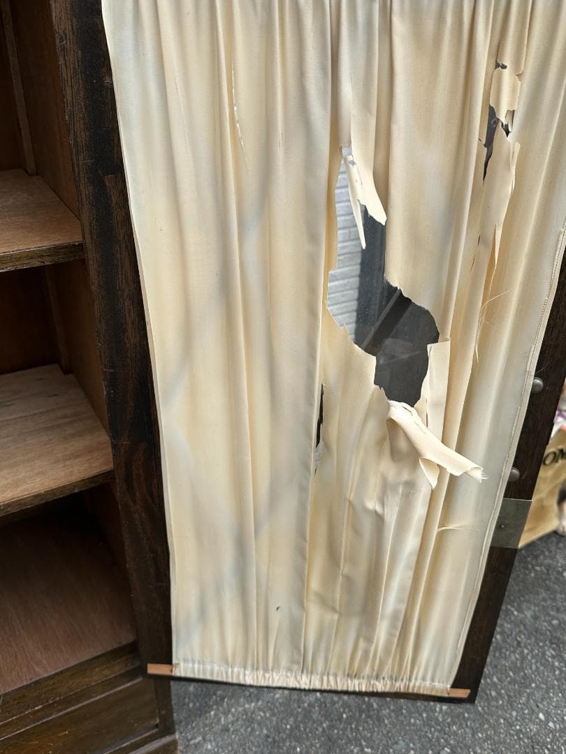 アンティーク 木製 ガラス戸棚 本棚 ブラウン インテリア ビンテージ 古家具