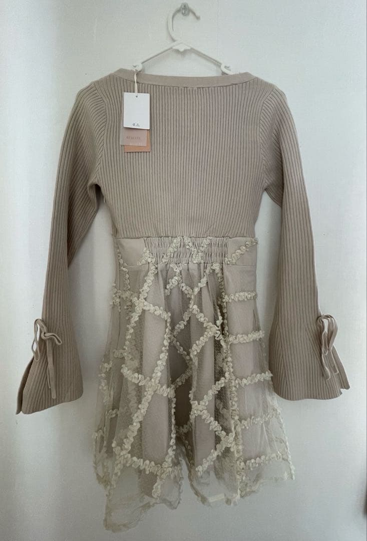 RESEXXY ドッキングフレアミニニットワンピース アイボリー