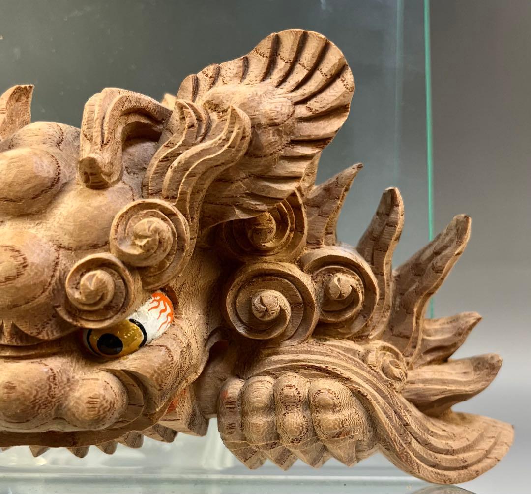 カズシ【木彫　獅噛】だんじり　魔除け　社寺彫刻　宮彫り　悪疫を噛み砕く