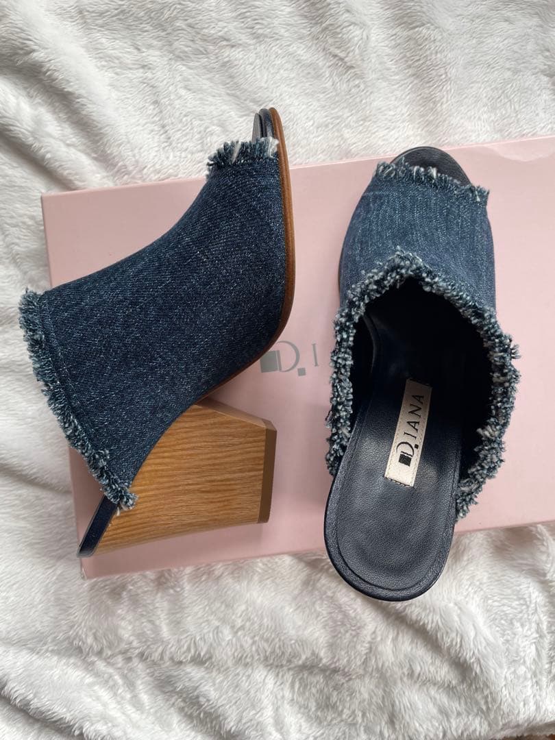 【新品】DIANAデニムウェッジミュール