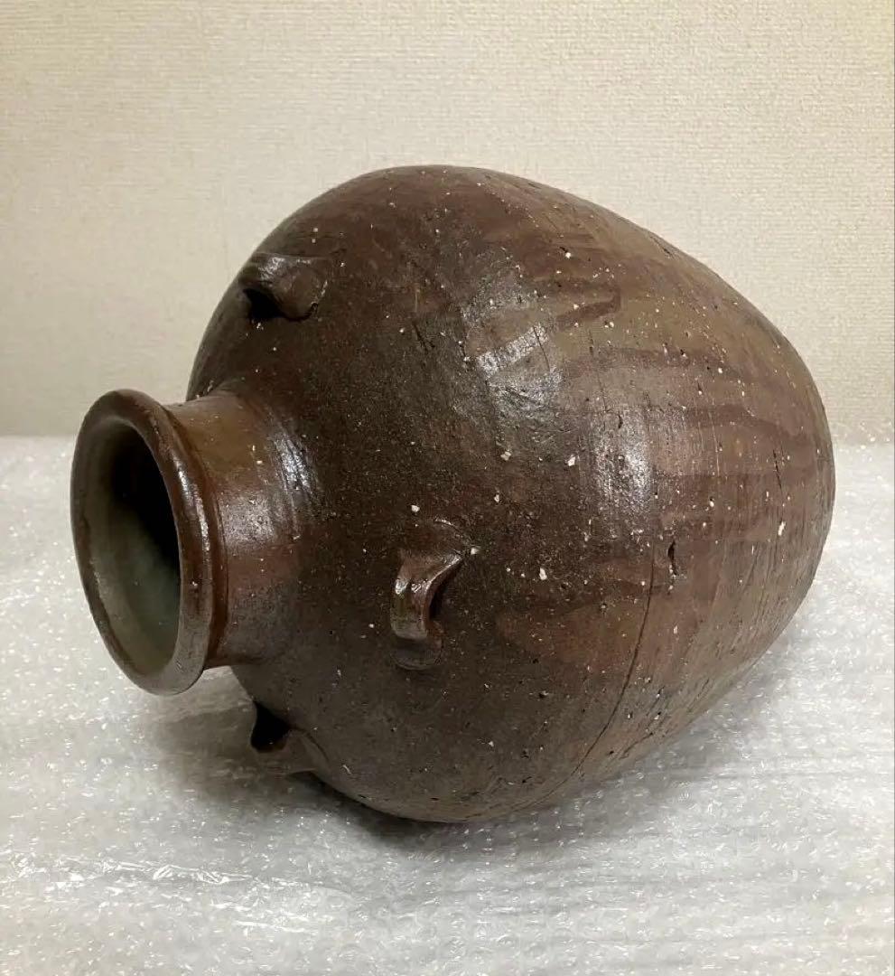 室町時代 信楽焼 壺 古美術 骨董品 花瓶 茶葉入 茶道具 大壺 備前焼 一点物