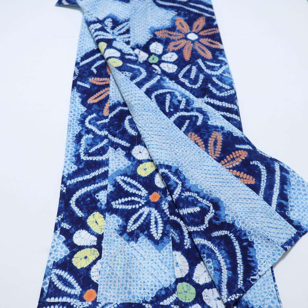 おかか【有松鳴海絞り】花模様◆木綿◆浴衣⑤