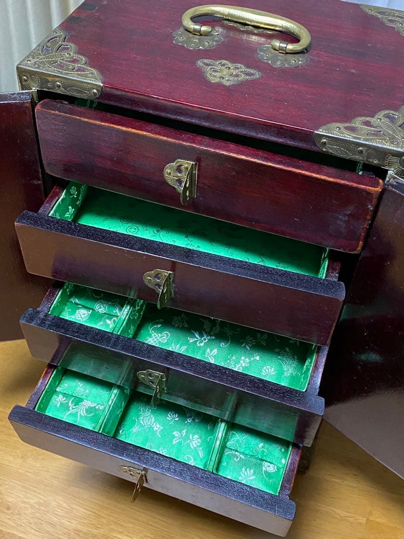 アジアン家具 木製宝石貴金属収納ボックス
