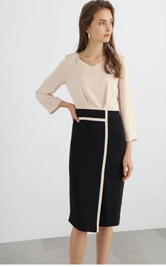 ピンキーアンドダイアン　バイカラー ブロックワンピース