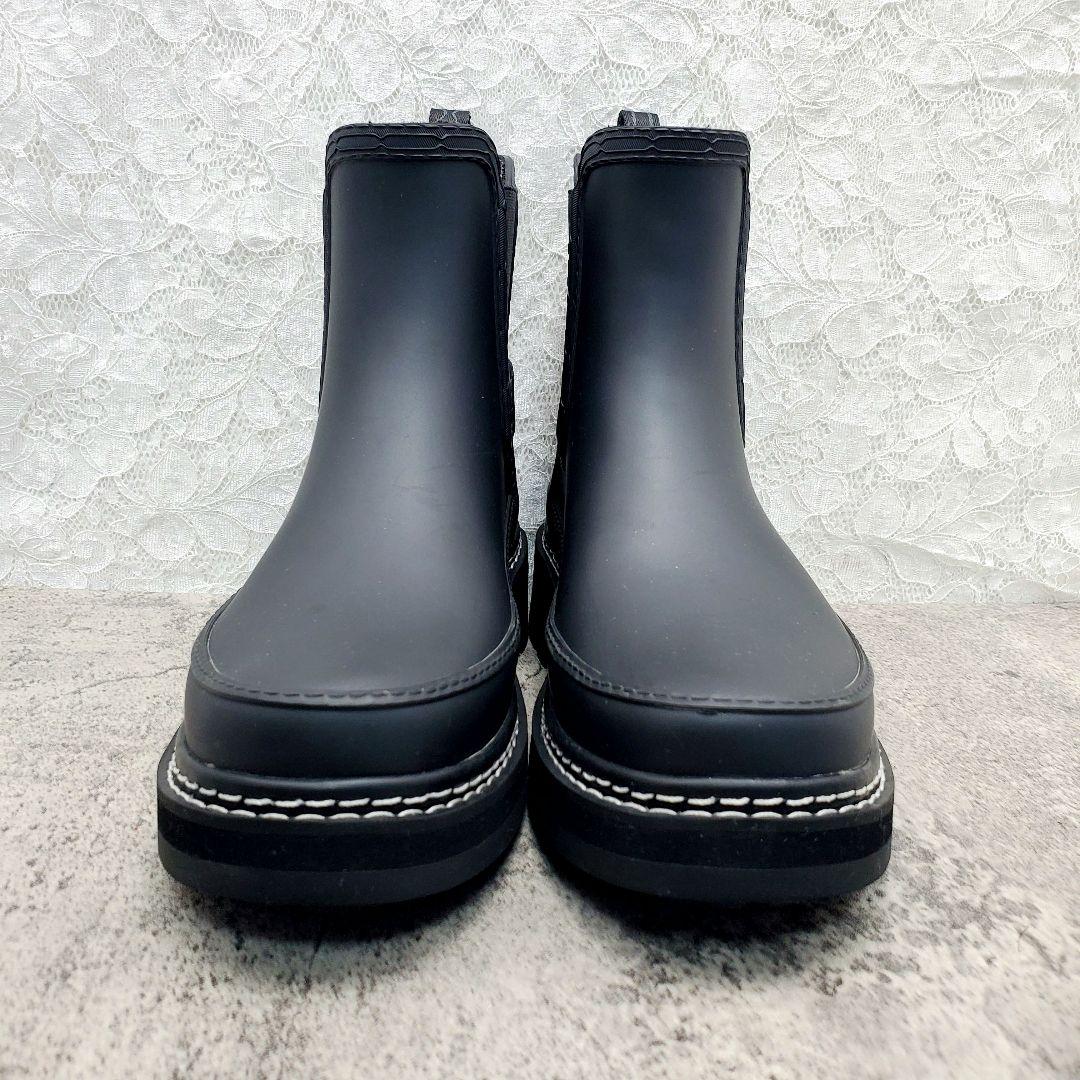 美品✨ハンター✨レインブーツ チェルシー プラットフォーム 23cm 黒