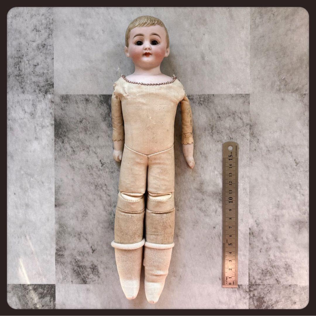 アンティーク　 ブロンドの少年　ビスクドール グラスアイ
