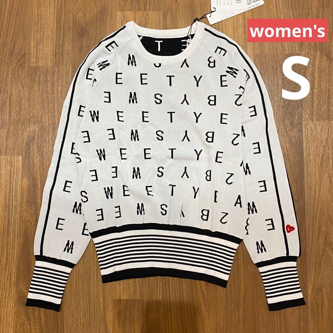 【SY32 SWEET YEARS】レディース ニットシャツ S ホワイト
