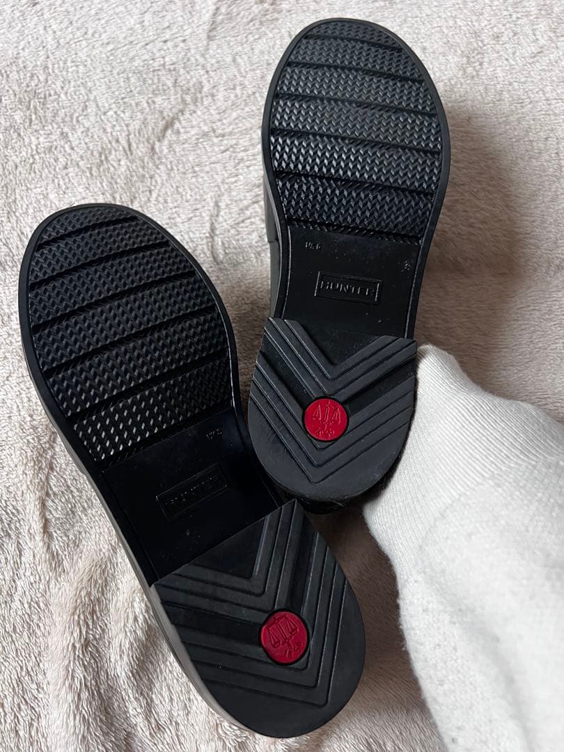 美品 HUNTER ハンター ボウ グロス ペニー レインローファー 24㎝