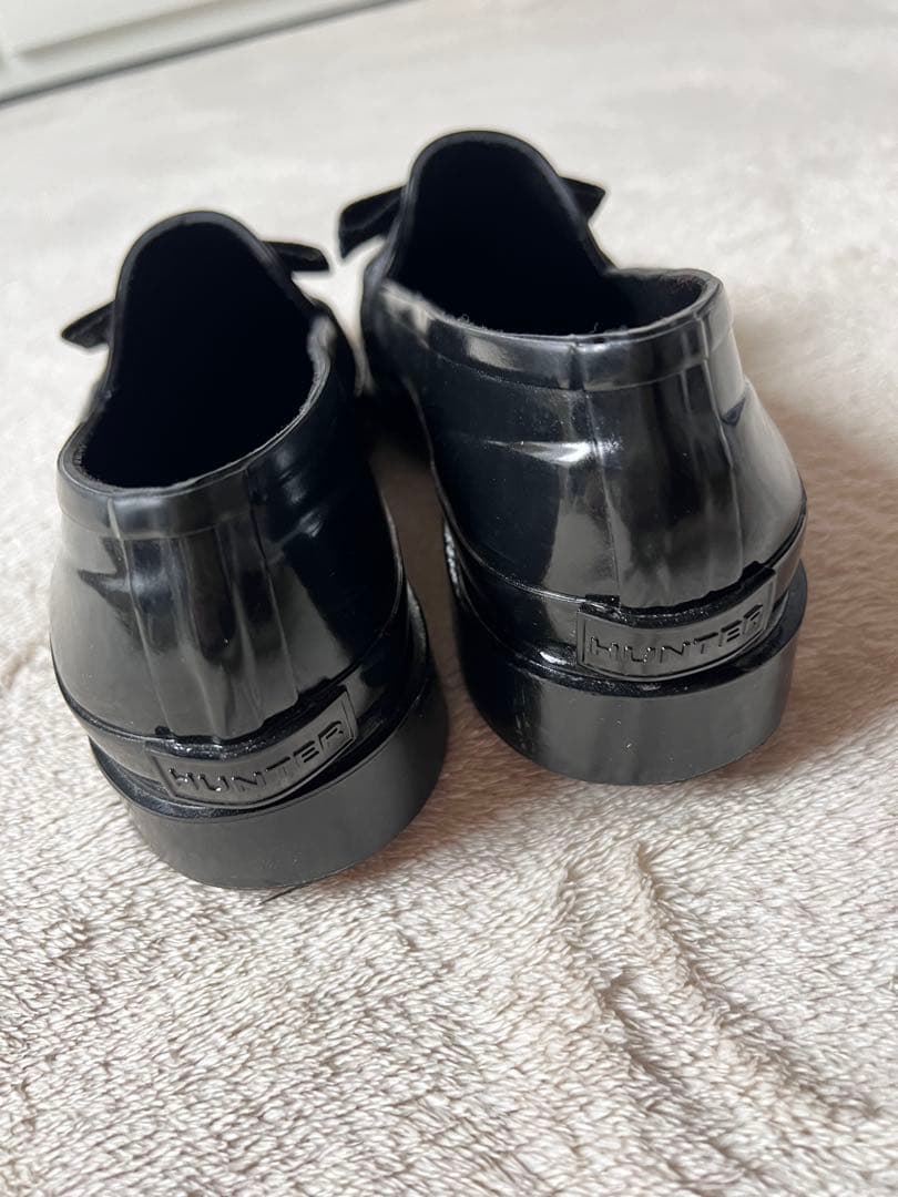 美品 HUNTER ハンター ボウ グロス ペニー レインローファー 24㎝