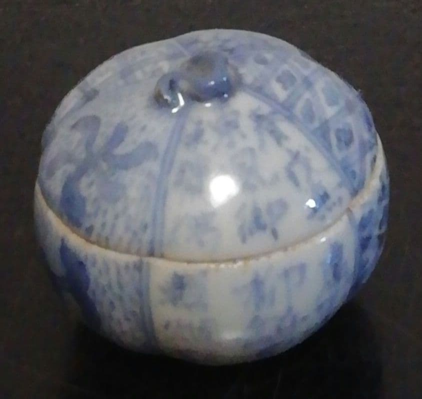 五良太甫　呉祥瑞　染付　香合　共箱　茶道具