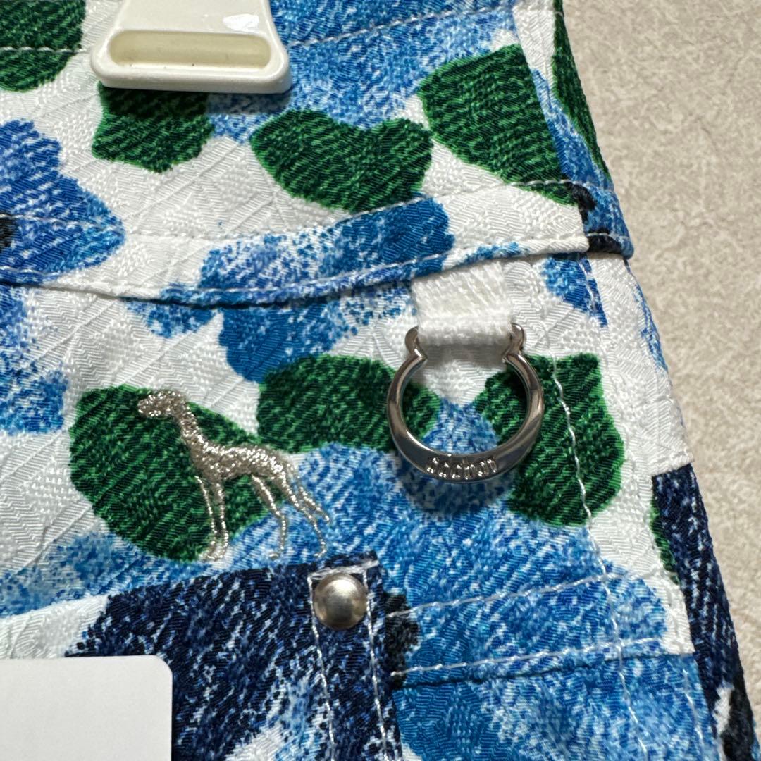 【新品タグ付】adabatアダバット・ゴルフパンツ　花柄ブルー　総柄　M