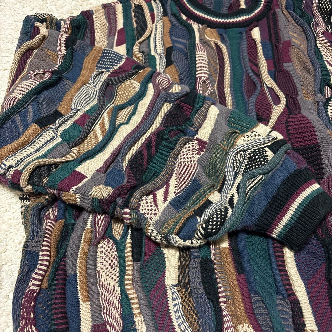 90s COTTON TRADERS 3Dニット マルチカラー クージー風